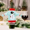 Kerstdecoraties Sneeuwman Elk Wijnfles breien trui deksel set Xmas cadeau Jaar eettafel grappig ornament