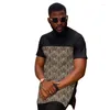 Men's T Shirts African Party Men's Tops Summer Tee Patchwork Dashiki Black Short Sleeves Male Nigerian Fashion Outfit