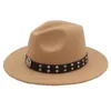 Berretti Donna Uomo Cappello Fedora in feltro di lana con tesa larga Lady Dad Nero Jazz Padrino Cloche Steampunk Panama Cap Taglia 56-58CM