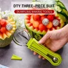 3 em 1 Menina de melancia cortador de cozinha facas de cozinha esculpida fruta cortadores de frutas de frutas de fruta aparador de celulose gadgets accesies