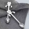 Stainless Steel Scoops Sturdy Humanized Streamline Design Coffee Tea Spoons With Long Handle Cat Spoon Popular 200pcs DAP512