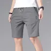 شورتات الرجال 2022 Zomer Heren Sport Effen Kleur Straight Patroon Losse Soort Elastische Teille Trekkoord Casual Logging Broek