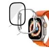 Błyszczące szklane szklane skrzynki do Apple Watch Ultra 49 mm plastikowy twardy zderzak