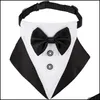 Dog Collars Leashes Benepaw Comfortable Bow Tie Dog Collar Detachable Adjustable Tuxedo Pet Bandana Neckerchief For Wedding Party Dhgae