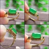 Cluster Rings Cluster Rings Design De Mode Vert Jade Artificiel Ouverture Réglable Pour Les Femmes Style Chinois Vintage Lumière De Luxe Cha Dh3Oz