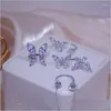 Bagues De Grappe Bagues De Grappe Vente Coréenne De Bijoux De Mode De Luxe Cuivre Brillant Incrusté De Zircon Ouvert Papillon Femme Prom Ringcluster Dhlpi