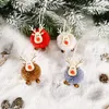 Christmas Decorations 4PCS/lot Tree Ornaments 4 Color Deer Pendants For 2022 Noel Hanging Xmas Kids Crafts Party Supply