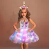 Robes de fille filles brillants Unicorn tutu enfants brillants pour la fête d'Hallowmas princesse pour enfants vestiges vestidos 221101