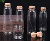 Clear Glass Bottle with Corks Vial Glass Jars Pendant Craft Projects DIY for Keepsakes 30mm Diameter