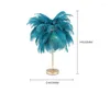 Table Lamps Feather Lamp Ins Nordic Romantic Ostrich Hair Girl Bedroom Bedside Coconut Tree Live Room Net Red Light