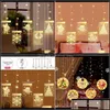 Christmas Decorations Festive Party Supplies Garden Drop Delivery 2021 Qifu Elk Snowman Curtain Light Decor For Otxnn