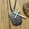 Pendant Necklaces 2022 Fashion Stainless Steel Cross Scripture And Black Color Europe America Necklace For Men's Accessories