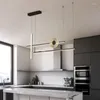 Żyrandole Nowoczesne czarno -złoty żyrandol LED akrylowa nordycka minimalistyczna lampa do jadalni Living Kitchen Indoor