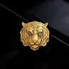 Men Tiger Broche Pak Rapel Pin Gold Silver Animal Tiger Head Broches Gift For Love Boyfriend