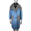 Coloque feminino Turn Turn Golas Parkas Moda Moda Patchwork