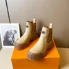 مصمم أحذية Ruby Flat Boot Women Ranger Bootie Cowhide Leather Coled Canle Boot Platform Chelsea Booties Light Rubber Extole Bootss