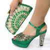 ارتداء حذاء إيطالي التصميم الصيفي للحفلات الصيفية عالية الكعب للنساء النيجيريات جودة الأزياء حفل زفاف وحقائب مجموعة 221101