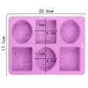 6-Cavity Rectangle and Oval Silicone Mold DIY Leaf Patterns Chocolate Cake Handmade Soap Candle Baking Tools Decor MJ1007