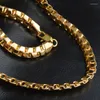 Łańcuchy stemplowane płaski łańcuch męski gruby naszyjnik żółty złoto wypełniony europejski styl hip hop typu chłopiec dar biżuterii