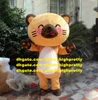 Ardent Oranhe Cat Kitten Bear Mascot Costume Cartoon Postacie Mascotte Dorosły Biały Belly Pokaż język krótkie nogi nr 9628