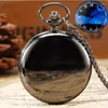 Pocket Watches Fashion Starry Sky Blue Dial Retro Smooth Face Quartz Titta Steampunk Necklace Pendant Analog souvenir present f￶r m￤n kvinnor