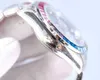 Relógios masculinos relógios de pulso de luxo série arco-íris di relógio masculino mecânico aço refinado diamante ditong relógio