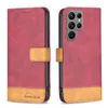Étuis de téléphone portefeuille pour Samsung Galaxy S23 S22 S21 S20 Ultra Plus Dual Colors Splicing Skin-Feeling PU Leather Flip Kickstand Cover Case avec Card Slots