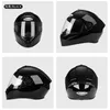 Casques de moto unisexe rétro casque vintage vélo ultraléger cyclisme avec HD Len hiver équitation absorption complète