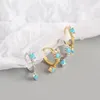 Brincos de argola 925 prata esterlina turquesa pingente para mulheres simples mini piercing outono moda clássico jóias2305172