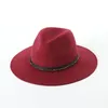 Basker Weme British Vintage paljedkedja Wool Jazz Top Hat For Men and Women Fashion Autumn Winter Fedora