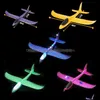 Party Favor Diy Hand Throw Led Lighting Up Flying Glider Plane Toys Foam Airplane Model Outdoor Games Flash Luminous For Children Fy Dh4Ee