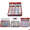 Aufbewahrungsboxen M￼lleimer 12 -pieces/Los tragbares Mini -Metall -Blech -Box Mtiple Muster Druck Make -up -Schmucktillaufbewahrung mit Deckel Geschenkpack Dhoro