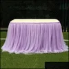 Bord kjol tutu tle bord kjol elastisk mesh bordsartikel duk för bröllopsfest dekoration hem textil tillbehör232t drop de dhl87