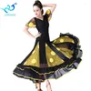 Conjunto de traje de baile de salón de vals para escenario, traje estándar moderno para mujer, trajes de actuación de Tango, Tops de Flamenco, falda