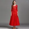 Stage Wear Wholesale Women Girls Elegant Red Black Standard Ballroom Dresses