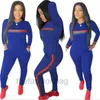 Luxurystripe Tracksuits 2 Set Piece Set Woman Tops Sweatshirt Long Pants Pockets Club Suits Overall Outfit