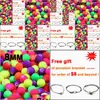 Annat toppkvalitet 100 st blandade godisfärger Akrylgummipärlor Neon Matt 8Mm Runt Spacer Loose Fit Smycken Handgjorda Diy Drop Deli Dhcdk