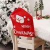 Fundas para sillas Decoración de Navidad Cubierta Hogar Cocina Vestir Dibujos animados Papá Noel Muñeca Respaldo Decoración de Navidad