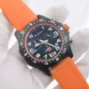 1884 herenhorloge Montre de luxe VK quartz uurwerk roestvrij staal oranje wijzerplaat rubberen band relojes lujo para hombre chronograaf horloges sporthorloge