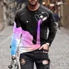 T-shirt da uomo 2022 Stampa 3D Uomini e donne a maniche lunghe Punk Moda casual T-shirt hip-hop Top Fitness Modello sportivo T-shi