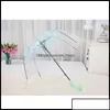 Umbrellas Romantic Transparent Clear Flowers Bubble Dome Umbrella Half Matic For Wind Heavy Rain Drop Delivery 2021 Househo Otjb5