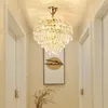 Lustres brillant moderne cristal américain pendentif doré lustre luminaire européen salle à manger chambre Droplight