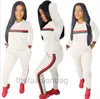 Luxurystripe Tracksuits 2 Set Piece Set Woman Tops Sweatshirt Long Pants Pockets Club Suits Overall Outfit