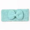 Hår tillbehör baby söta bågar stickade pannband bow-knot fast färg virkning band för flickor födda pannband po props