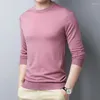 Men's Sweaters Male Silk Wool Sweater High Quality O-Neck Solid Color Man Jumpers Long Sleeve Slim 15 Colors For Choice