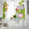 Rideau Jungle animaux dessin animé girafe Lion enfants rideaux salon chambre décoration de la maison fenêtre traitement rideaux