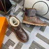 Boots Snow Boot Designer t￪nis feminino cl￡ssico de l￣ da moda forro anti-esquisitos de desgaste as botas de tornozelo quente 35-40 com plataforma ￠ prova d'￡gua