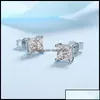 Stud -oorbellen sieraden prinses Cut 2ct diamant test doorgegeven Rhodium vergulde 925 sier d kleurpaar cadeau 220211 drop levering 2021 ottaq