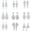 Bengelen kroonluchter luxe kubieke zirkonia lange drop oorbel voor vrouwen bruiloft bengele oorbellen feest Indiase sieraden accessoires cadeau dhu7h