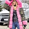 LuxuryWomen's Down Parkas Brand New Style Big Laine Col Manteau D'hiver Femmes Vêtements Chaud Épais Lâche Manteaux Casual À Capuche À Manches Longues Veste Femme